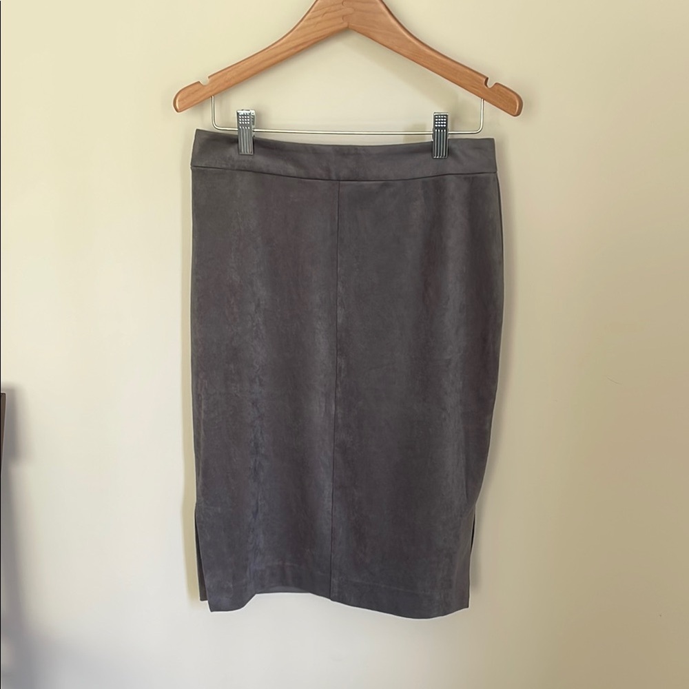 Loft Gray Suede Pencil Skirt (worn 1 time)